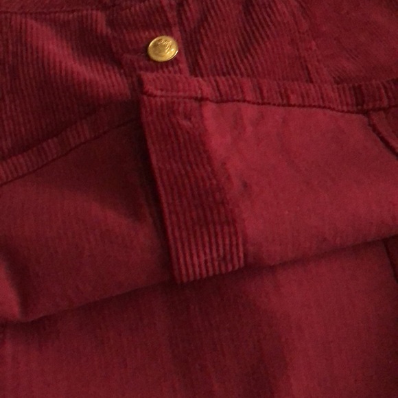 NWOT Burgundy Maroon Red button front mini corduroy Skirt - Picture 11 of 11